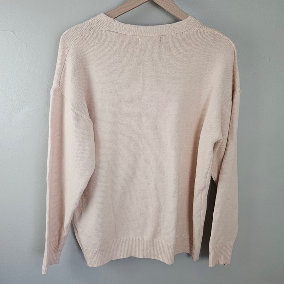 Ann Taylor Cozy Soft Oversized Cardigan Sweater Sz S Ivory Beige V-Neckline - Picture 7 of 9